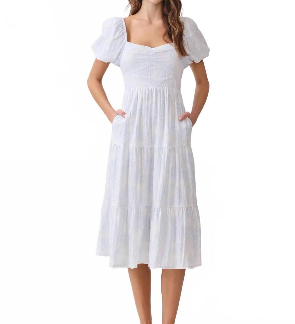 NEW TCEC floral print open back self tie midi dress in white